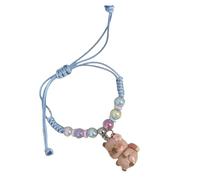 Uqezagpa Bracelet coloré en corde macaron pour enfants avec de jolis capybaras de dessin animé et une sangle souple réglable, 6x9cm, Plastique, béryl
