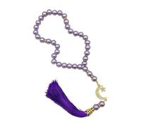 Uqezagpa Bracelet élégant avec 33 perles de prière en verre fait à la main pour musulmans, bijoux pour la méditation ou les religieux, Diameter 10mm Length 33.6cm, Perles, béryl