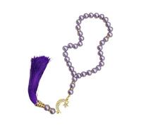 Uqezagpa Bracelet élégant avec 33 perles de prière en verre fait à la main pour musulmans, bijoux pour la méditation ou les religieux, Diameter 10mm Length 33.6cm, Perles