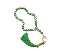 Uqezagpa Bracelet élégant avec 33 perles de prière en verre fait à la main pour musulmans, bijoux pour la méditation ou les religieux, Diameter 10mm Length 33.6cm, Perles