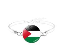 Uqezagpa Bracelet en cuir tressé multicouche avec drapeau de la Palestine pour homme et femme, taille unique, Comme décrit