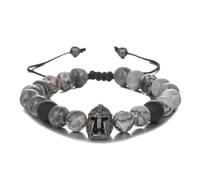 Uqezagpa Bracelet réglable en pierre naturelle tissée pour casque et perles - Bracelet médiéval réglable - Bijoux cadeau, 4.68x3.51in, Zircone