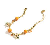 Uqezagpa Bracelet vibrant avec motifs gardénias pour une énergie jeune et un tempérament doux, accessoire de bijoux au quotidien