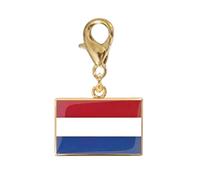 Uqezagpa Breloque drapeau en acier inoxydable avec fermoir mousqueton, bijou pour cadeau de voyage, accessoire de décoration de bracelet