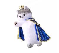 Uqezagpa Broche en forme de chat en forme d'animal de dessin animé pour sacs à dos, vestes, chapeaux, vêtements élégants pour femmes et filles, 4*3cm, Métal, Béryl