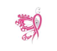 Uqezagpa Broche en forme de ruban pour la sensibilisation au cancer du sein - Accessoire élégant en alliage pour pull, 30x21mm, Métal, Béryl