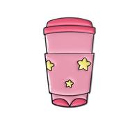 Uqezagpa Broche en forme de tasse de dessin animé pour femme, accessoire tendance en alliage avec finition goutte à goutte et étoile, 1.7*3cm, Métal, Béryl