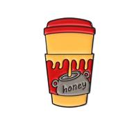 Uqezagpa Broche en forme de tasse de dessin animé pour femme, accessoire tendance en alliage avec finition goutte à goutte et étoile, 1.7*3cm, Métal, Béryl