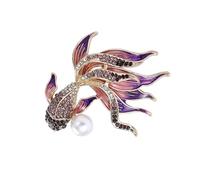 Uqezagpa Broche multifonction amusante et sophistiquée pour pêche en or, design élégant, accessoire de mode portable pour les artistes quotidiens, Size 3.9x4.5cm/1.54x1.77inch, Métal