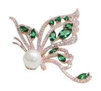 Uqezagpa Broche papillon en cristal sophistiquée unisexe tendance en alliage texture pour un style multifonctionnel