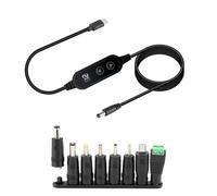 Uqezagpa Câble d'alimentation de type C vers DC5521 avec embouts multiples, tensions réglables 5 V9 V12 V15 V20 V pour la maison et l'utilisation