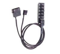 Uqezagpa Câble d'alimentation répartiteur de ventilateur 4 broches 1 à 5 voies CPU Boîtier de refroidissement Câble d'extension pour ventilateur de refroidissement silencieux 4 broches