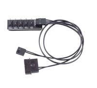 Uqezagpa Câble d'alimentation répartiteur de ventilateur 4 broches 1 à 5 voies CPU Boîtier de refroidissement Câble d'extension pour ventilateur de refroidissement silencieux 4 broches