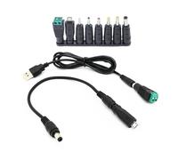 Uqezagpa Câble d'alimentation USB vers CC 5,5 x 2,1 mm offrant 8 embouts d'adaptateur pour une alimentation fiable dans n'importe quel environnement. Têtes d'adaptateur de câble de charge
