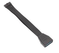 Uqezagpa Câble de cuivre USB 3.0 19/20 broches d'extension interne - Connecteurs pour cartes mères - Câble plat noir - Transfert de données rapide