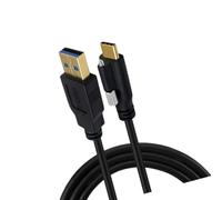 Uqezagpa Câble de données USB 3.0 C à vitesse rapide avec détails de verrouillage à double vis et connecteur renforcé pour câble de connexion sécurisé à vis à machine