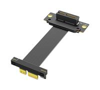 Uqezagpa Câble d'extension PCIExpress 5.0 double vertical à 90 degrés pour utilisation de carte graphique réseau assurant une faible atténuation GPU Risers