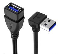Uqezagpa Câble d'extension USB 3.0 flexible avec angles de 90 degrés pour améliorer la connectivité et la durabilité pour ordinateur portable disque USB mâle vers câble USB femelle