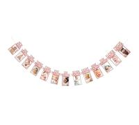 Uqezagpa Cadre photo 12 mois Bannières Happy Birthday Décoration Premier Garçon Fille Fête Guirlande Papier Bébé 1ère Année