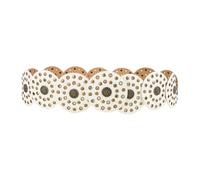 Uqezagpa Ceinture à disque large pour moto - En polyuréthane - Pour les passionnés de mode - Robe de manteau - Décoration féminine - Taille - Bloc de taille - En cuir, blanc, taille unique