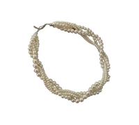 Uqezagpa Chaîne de clavicule élégante à superposer avec perles baroques - Réglable - 41 cm - 50 cm - Bijoux tendance naturels - Cadeau de fête des mères