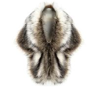 Uqezagpa Châle élégant en fausse fourrure pour événement à thème, capes douces et chaudes, écharpe élégante pour le cou, accessoire de mode pour femme, robe de fête, châle élégant châle écharpe