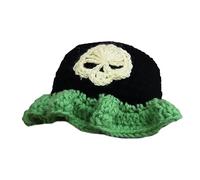 Uqezagpa Chapeau bob tricoté tendance pour femme et homme tissé à la main au crochet pour fille - Accessoires fantaisie amusants au crochet - Accessoire de fête d'Halloween