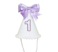 Uqezagpa Chapeau d'anniversaire élégant pour bébé - Joli nœud - Tissu doux - Pour enfants de 1 an - Léger