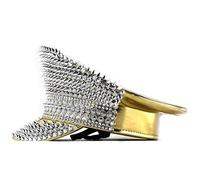 Uqezagpa Chapeau de capitaine confortable avec rivets cloutés en strass pour femmes, jeu de rôle et spectacles sur scène, chapeau haut-de-forme avec strass, a, Taille unique