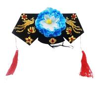 Uqezagpa Chapeau de fleur d'impératrice royale chinoise antique pour mariage, jeu de rôle, accessoires de déguisement, chapeau d'impératrice royale pour événements formels