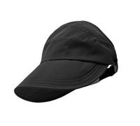 Uqezagpa Chapeau de queue de cheval respirant pour femme, écran solaire réglable, portable, soleil pour course à pied, golf, plage, chapeau de protection solaire tendance, Noir , Taille unique