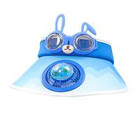 Uqezagpa Chapeau de soleil à large bord pour enfants respirant creux rechargeable USB ventilateur garçon fille unisexe enfant dessin animé rafraîchissant chapeau enfants, Saphir A, Taille unique