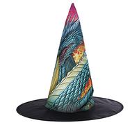 Uqezagpa Chapeau de sorcière tendance en forme de tête de mort - Accessoires d'Halloween - Cadeaux de sorcière - Costume de sorcière pour tête - Nom noir - Avec voile - Atelier moderne - Bandeau
