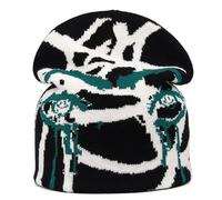 Uqezagpa Chapeau de tête de mort pour femme et fille populaire tricoté sans bord Hiphop Western Crochet Unisexe Chapeau tricoté au crochet, Noir , Taille unique