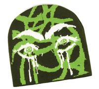 Uqezagpa Chapeau de tête de mort pour femme et fille populaire tricoté sans bord Hiphop Western Crochet Unisexe Chapeau tricoté au crochet, vert militaire, Taille unique