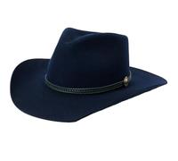 Uqezagpa Chapeau Fedoras en laine à dessus plat pour homme adulte spectacles sur scène fête à thème, bal masqué, jeu de rôle, fête, chapeau de cowboy pour adulte