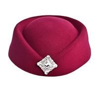 Uqezagpa Chapeau haut de gamme avec strass étincelants - Design britannique - Respirant - Pour le bureau - Pour femme - Pour temps froid - Tenue quotidienne - Cosplay, bordeaux, Taille unique