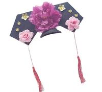 Uqezagpa Chapeau royal traditionnel pour femme - Chapeau chinois à fleurs - Costume de mariage - Accessoire de fête à thème - Coiffe pour femme