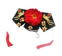 Uqezagpa Chapeau royal traditionnel pour femme - Chapeau chinois à fleurs royales - Accessoire de fête à thème - Coiffe tendance pour femme