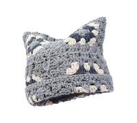 Uqezagpa Chapeau tête de mort pour activités d'Halloween crocheté avec pull d'oreille Cosplay chaton casquettes de crâne tendance des années 2000 Bonnets d'hiver pour enfants