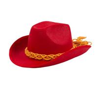 Uqezagpa Chapeaux de cowboy de couleur unie résistants à l'usure pour les bals, banquets, fêtes, chapeaux de cowboy ethniques pour adultes, adolescents, prenant des photos, femmes, feutres, ethniques