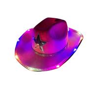 Uqezagpa Chapeaux de cowgirl étincelants et lumineux pour enterrement de vie de jeune fille, chapeaux de cowgirl chapeaux de mariée pour acteur et actrice