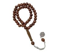 Uqezagpa Chapelet de perles en bois et pendentifs à franges pour prière, méditations, chapelet élégant en grains de bois