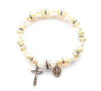 Uqezagpa Chapelet en forme de croix - Ornement décoratif - Fournitures de cadeau pour Noël - Décoration catholique