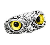 Uqezagpa Charm vintage mignon simple œil de hibou couleur argent bague de fiançailles bijoux cadeaux pour homme et femme hibou pour argent réglable pour ouverture réglable pour filles, One Size, Comme