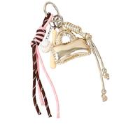 Uqezagpa Charmant pendentif en forme de raquette en corde tressée pour sac à dos, sac à main, accessoires de décoration, doré