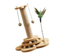 Uqezagpa Chaton Poteau de chat avec pendentif en corde sisal Jouet à mâcher