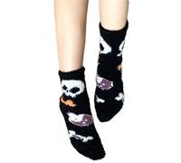 Uqezagpa Chaussettes tendance en polaire corail pour femme avec motif citrouille fantôme pour fêtes d'Halloween et vêtements décontractés pantoufles Halloween polaire corail, Laboratoire, Taille