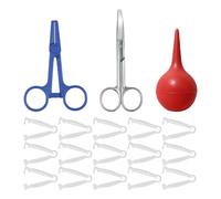 Uqezagpa Ciseaux incurvés jetables pour la naissance d'un animal essentiel - Seringues hémostatiques - Pour la sécurité des chiots - Utilisation à la ferme - Outil pour animaux domestiques