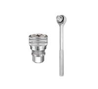 Uqezagpa Clé à douille universelle réglable, clé à douille manuelle, douille 10 mm-19 mm, outil à douille universelle pour 3/8"
